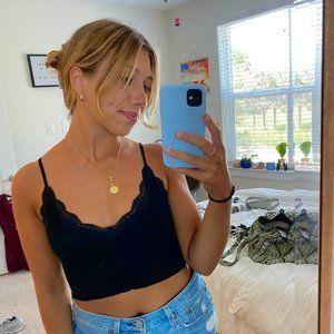 Black Crop Tank Top